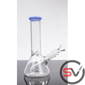 COLOR RIM GLASS BEAKER WATER PIPE 8inch